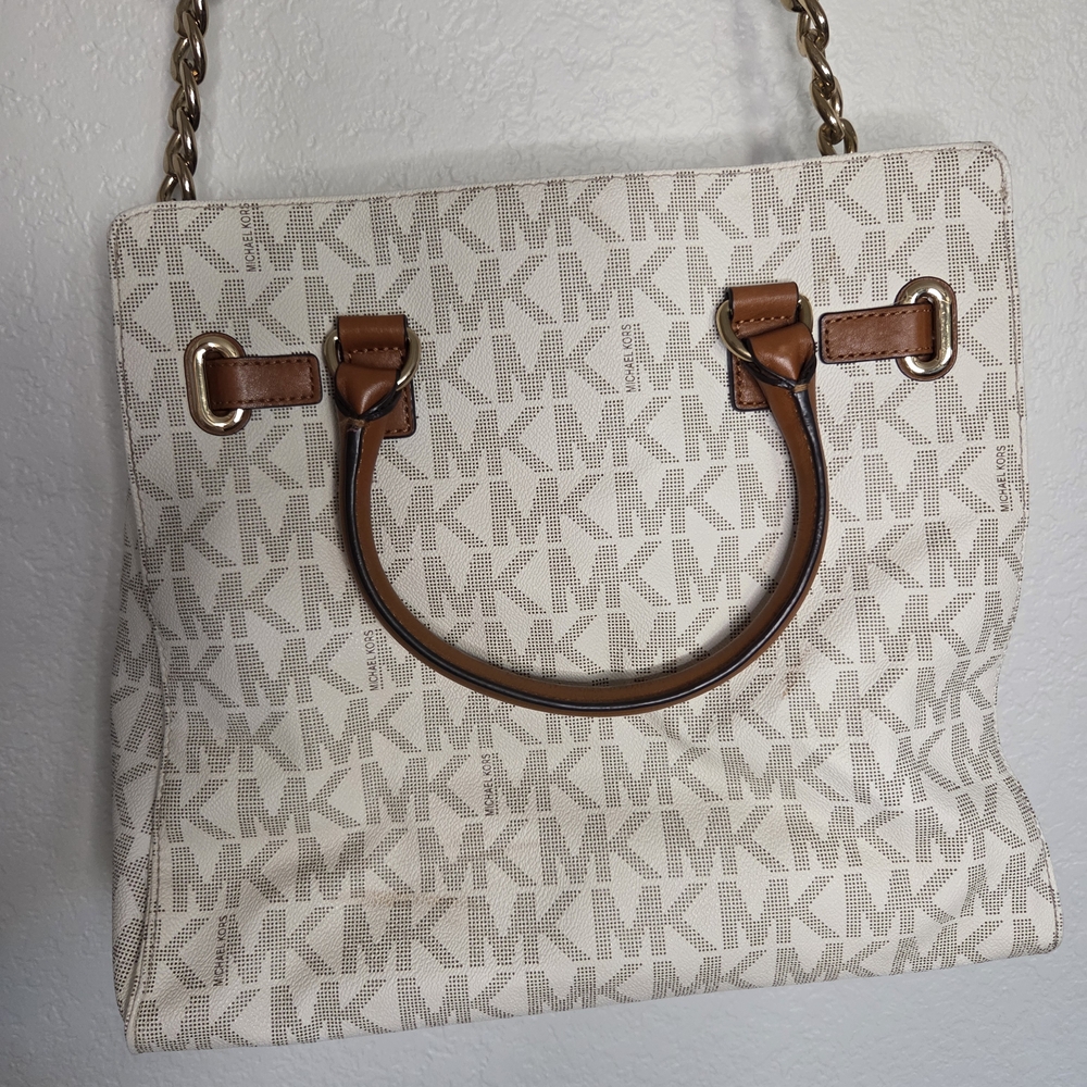Michael Kors Hamilton Large Signature 1981 East West Tote Vanilla - Picture 10 of 16